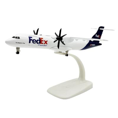 Игрушечные самолеты в масштабе 1/400, 20 см, модель самолета Fedex ATR, модель самолета из сплава металла с колесами, шасси, детские игрушки