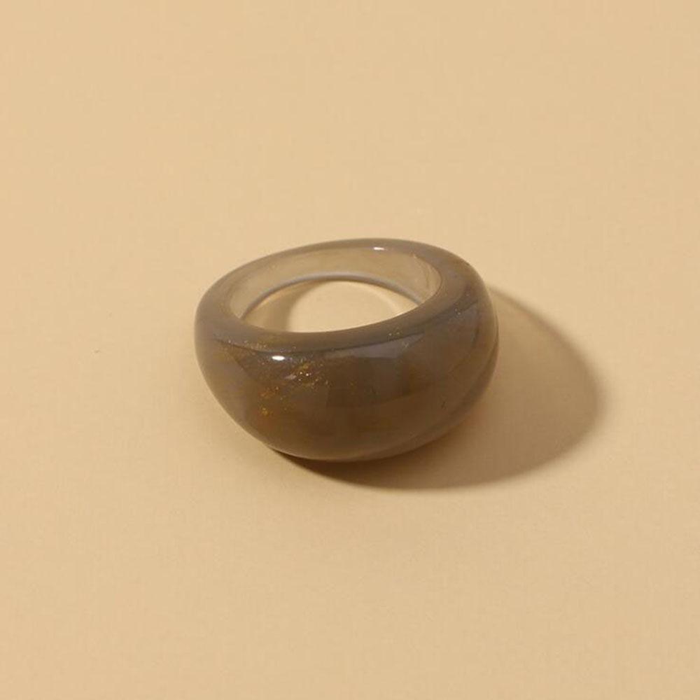 New Trendy Big Round Acrylic Resin Rings for Women Geometric Colorful Finger Ring for Girls Party Korean Fashion Zircon