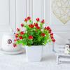 White Artificial Potted Flowers Plastic Fake Flower Bonsai  Indoor Decoration