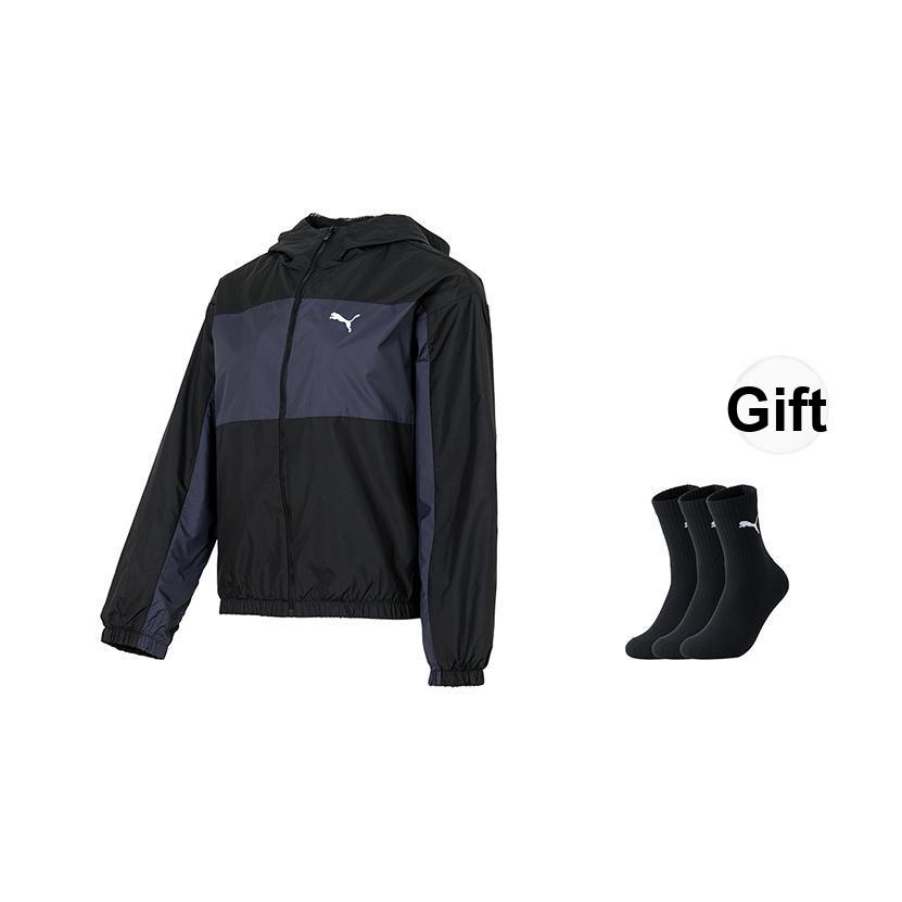 Puma Uramesh Ulamesh Повседневная куртка с капюшоном и длинными рукавами Унисекс Куртка черная 684108-01