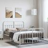 Vidaxl Металлическая Рама Кровати С Изголовьем И Изножьем, Белая, 150X200 См