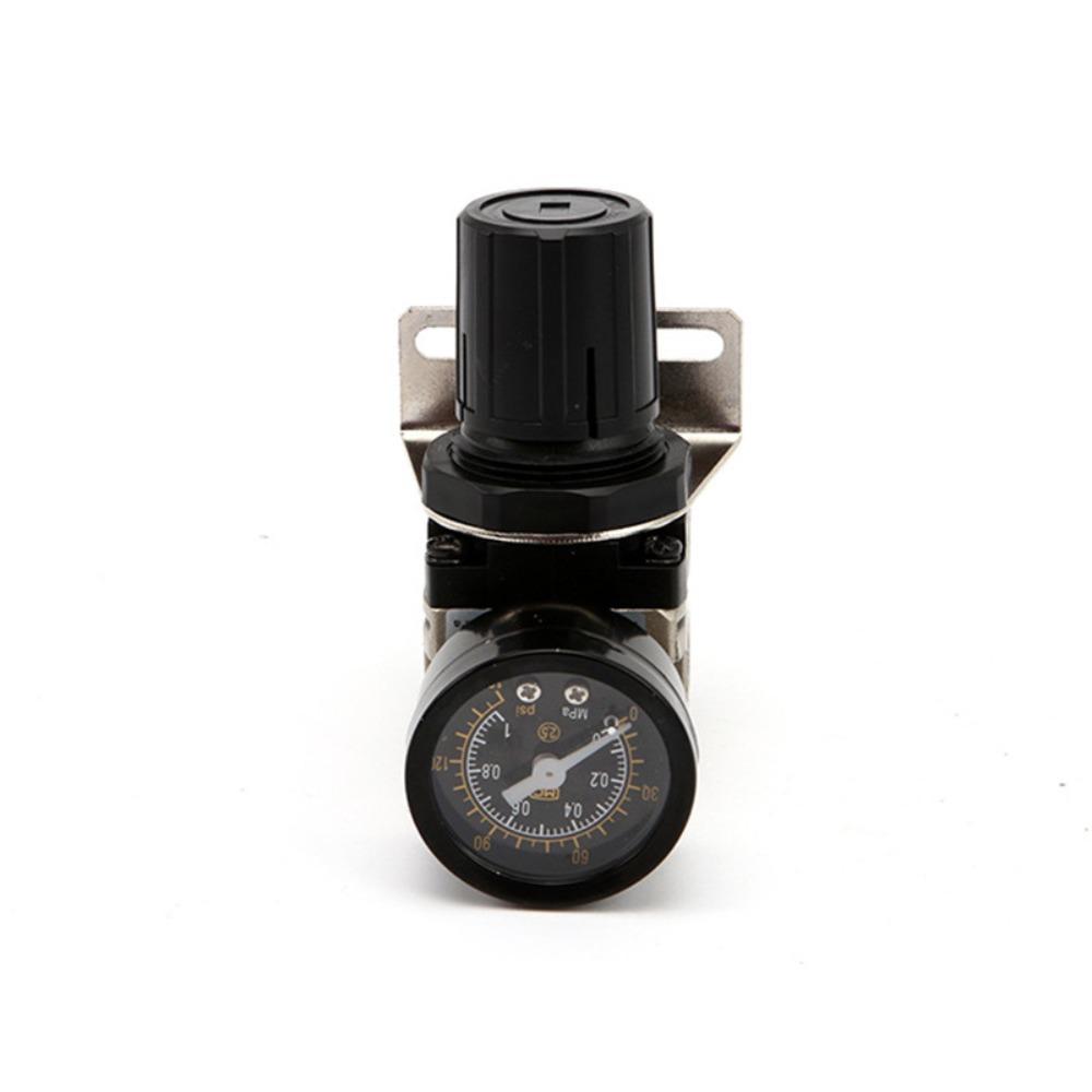 Black Air Pressure Regulator 1/4inch Air Compressor Bracket Reducing Valve Adjustable Valve