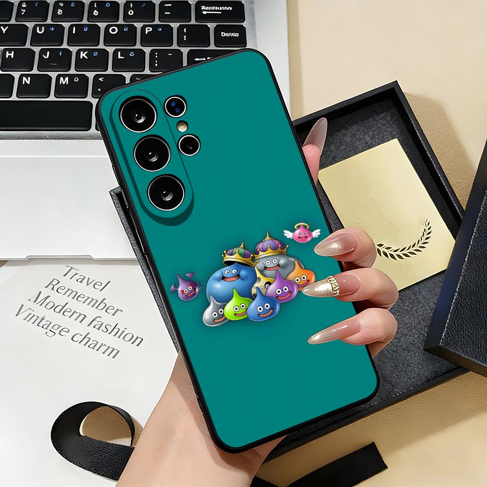 D-dragon Q-Quest Слайм Чехол для телефона Samsung S26 S25 S24 FE S23 S22 S21 Plus S20 Ultra Note20Ultra Черный Мягкий чехол