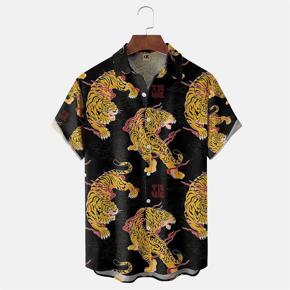 Мужская гавайская рубашка 2026 с принтом игральных карт, повседневная, модная, с отложным воротником, пляжная, винтажная