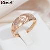 Kinel Rose Gold Color Glossy Round Rings For Women Fine Jewelry Unisex