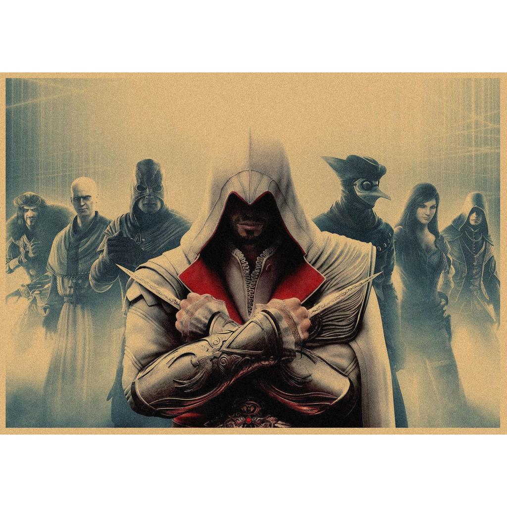 Assassin's Creed Ретро Крафт Бумага Настенный Постер Фреска 250