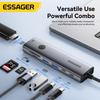 Essager USB C ХАБ 4K 7-в-1 Type C на HDMI PD 100 Вт SD&TF USB 3.0 5 Гбит/с Многопортовый адаптер для MacBook Ноутбука iPad Телефона Разветвитель