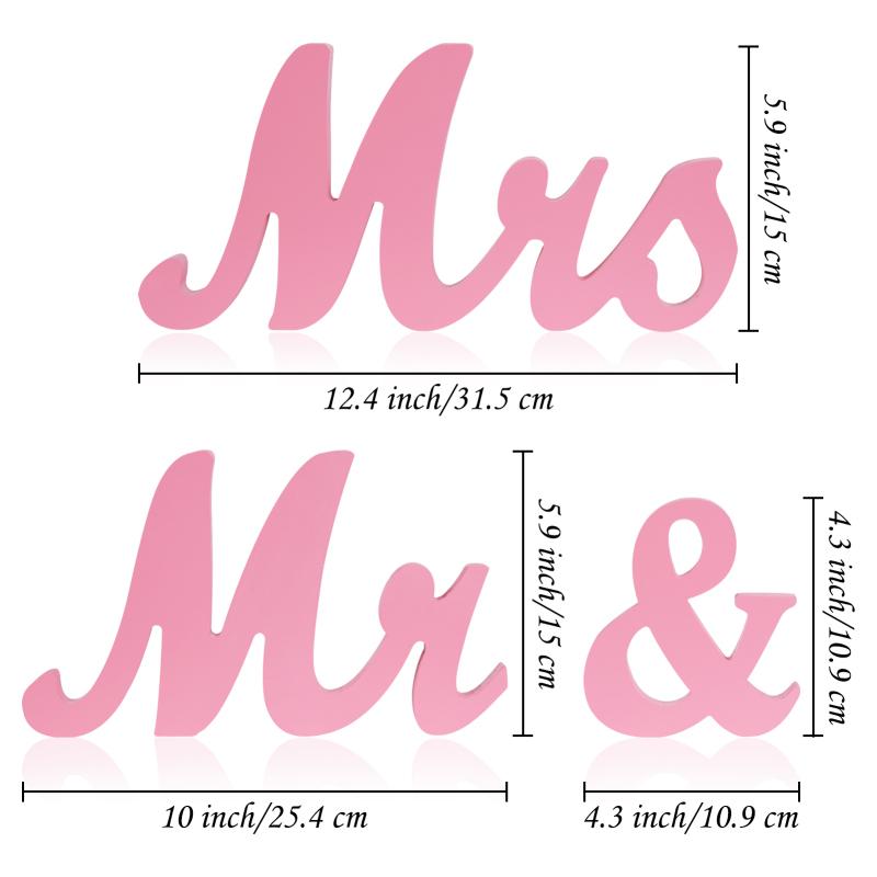 1 Set Wooden Mr  And  Mrs  Letter  Ornament Wedding Props Large Photography Props