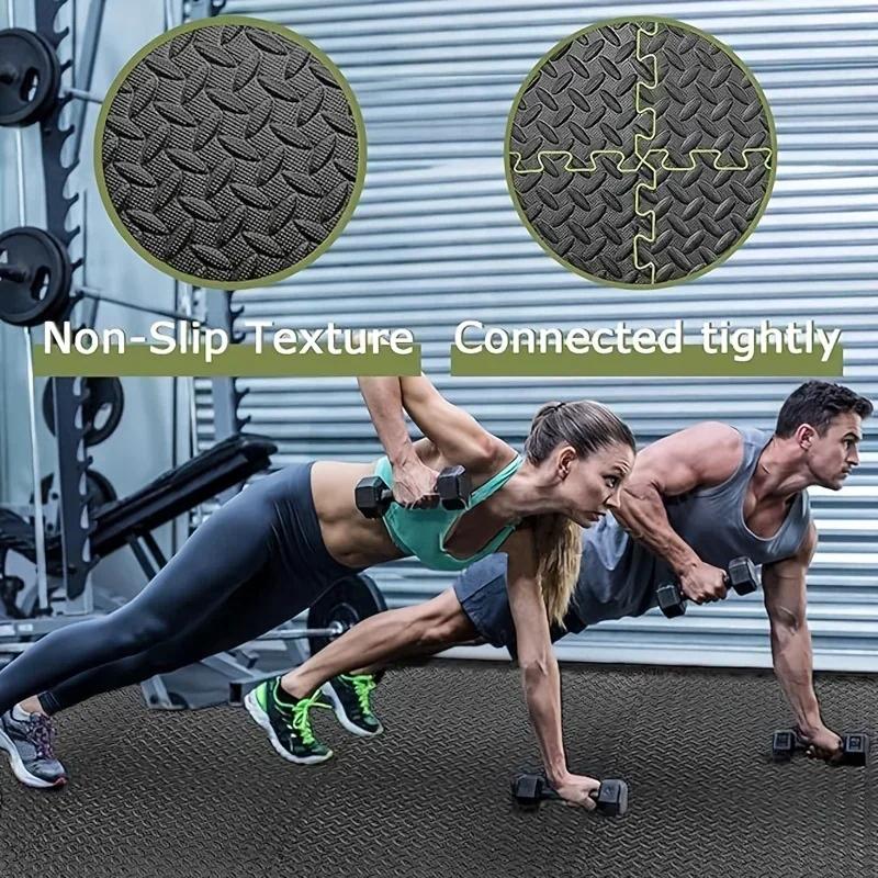 16 Pieces Thickened Interlocking Foam Floor Tiles Easy Assembly Fitness Training Rugs Soft Anti-Fall Interlocking Floor Mat