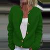 Women's Fashion Solid Colour Long Sleeve Knitted Cardigan Button Up Jacket