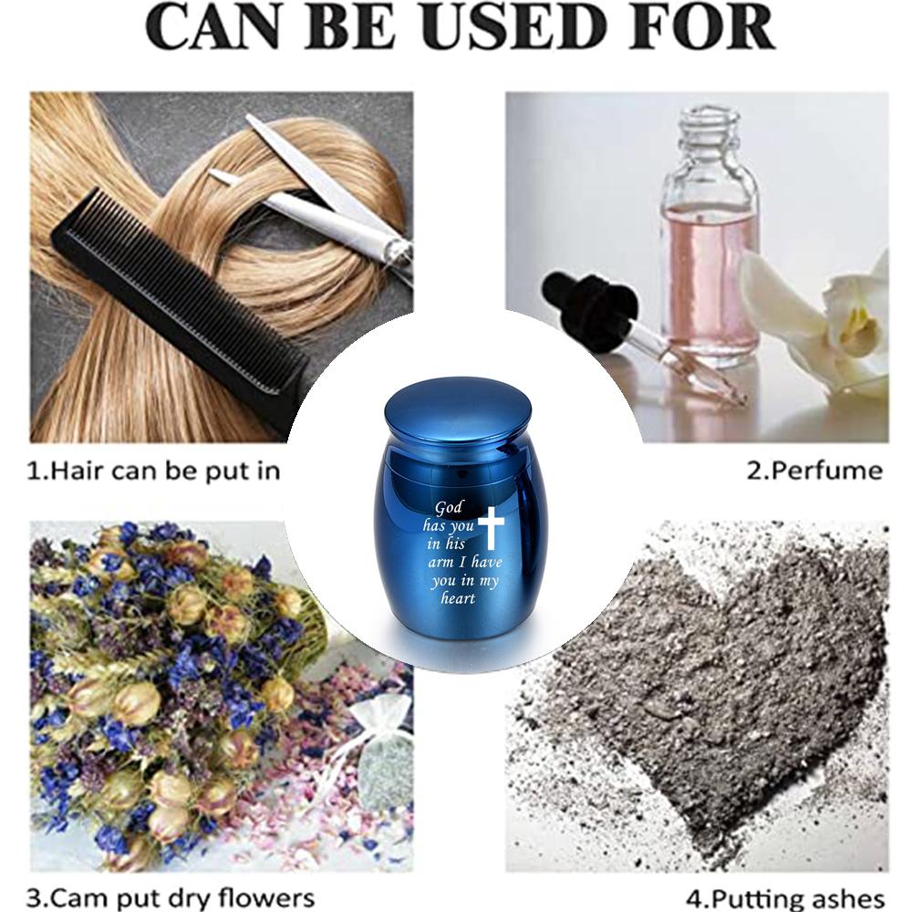 Маленькая урна для праха человека, памятная мини-урна для кремации с ожерельем-урной и бархатным мешочком