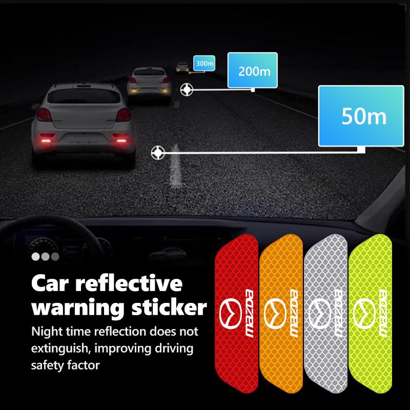 For Mazda Car Door Reflective Sticker Safety Open Warning Reflect Tape CX9 MX5 RX8 Axela Demio Atenza MS GJI GH BK MP