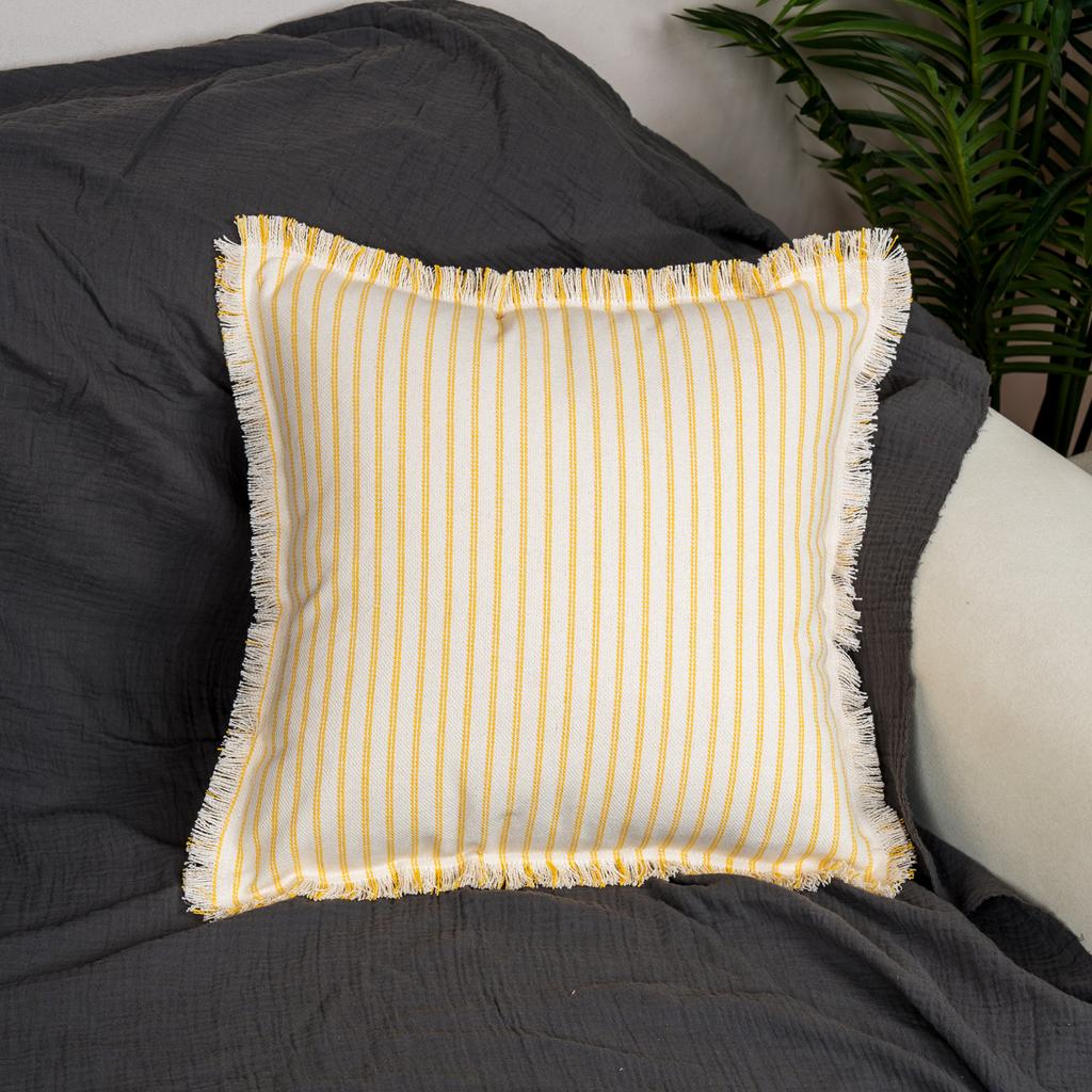 Подушка в полоску, простая подушка с ветром и бахромой, наволочка для подушки с рисунком в виде песка