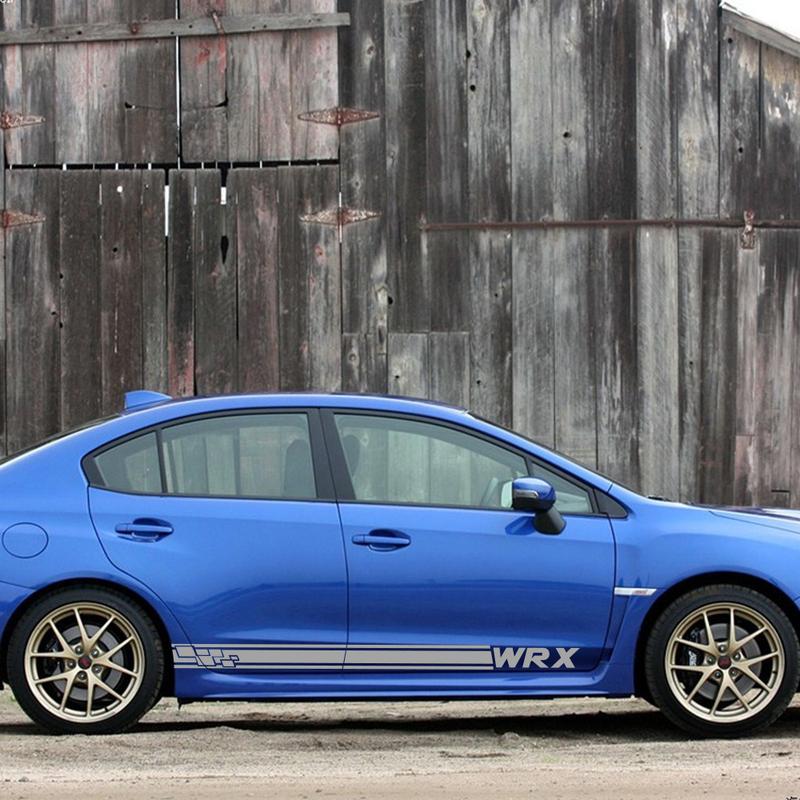 2Pcs For Subaru WRX Car Door Side Stripes Stickers Vinyl Film Auto DIY Sports Styling Decals Automobile Car Tuning Accessories
