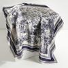 Printed Simulation Silk Flower Fashion Small Square Scarf Women's Spring and Summer Thin Sunscreen Decoration Ins Silk Scarf Scarf Scarf