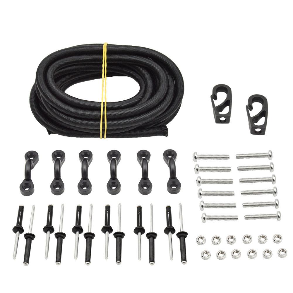 Kayak Canoe Elastic String C Rings Hooks Screw Set for Inflatable Surfing Boat Sport