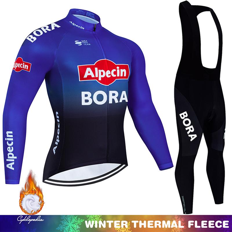 Winter Warm Mens Cycling Clothes Thermal Jersey UCI Men's Biking Long Sleeve Clothing Fleece Mountain Bikes Man Set Winter Suit