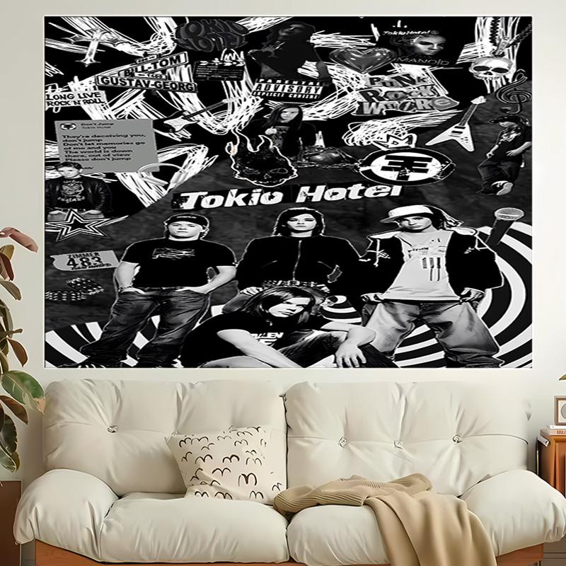1pc Tokio Hotel band Tapestry, Living Room, Bedroom, Office, Party Decor, Ideal Festive Gift