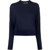 Polo FW22 Однотонный вышитый логотип с длинным рукавом шерстяной свитер женский свитер синий 211872736-005