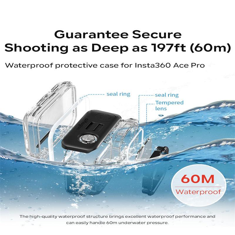 For Insta360 Ace Pro 9H Tempered Glass Film 60M Dive Case Waterproof Housing Portable Mini Bag for Insta360 Ace Pro Accessories
