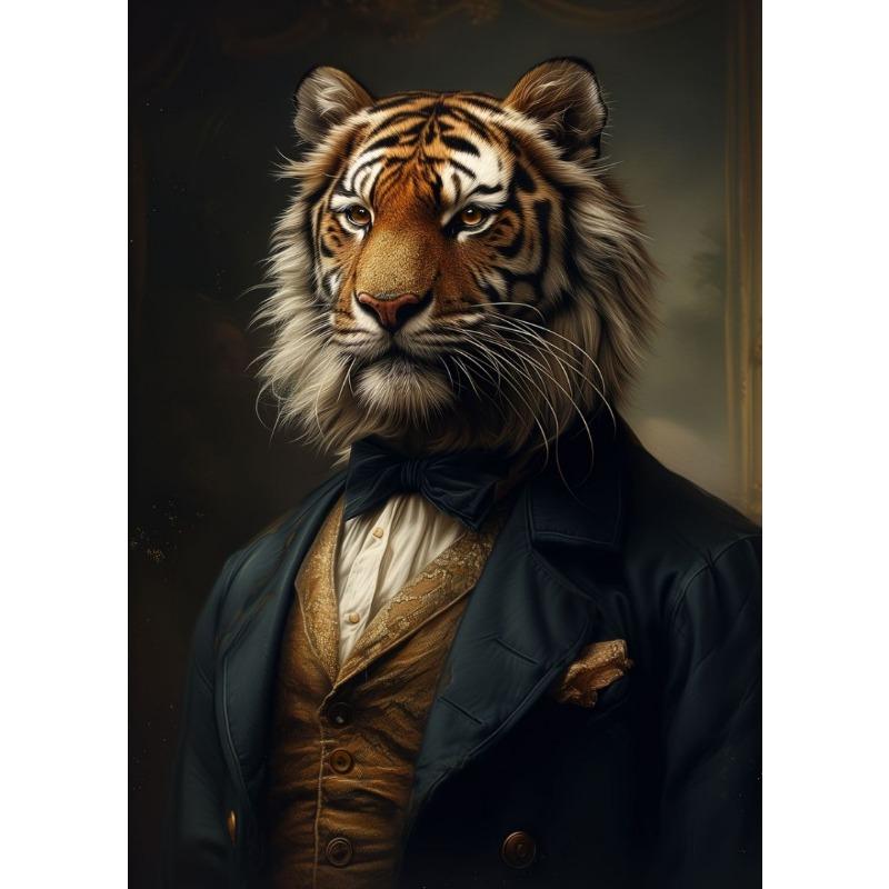 Викторианский стиль Портреты животных Волк Бурый медведь Лиса Фламинго Ретро Постер Холст Живопись Настенное искусство Картины Домашний декор