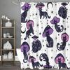 Милый кот гриб красивый уникальный интересный черный фиолетовый белый занавеска для душа, декоративная занавеска для душа для ванной комнаты, водонепроницаемая