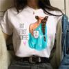 Fashion Versatile White Popular Portrait Graffiti Office Lady Slim Tees Women T Shirt Trend Daily Wear Short Sleeve Leisure