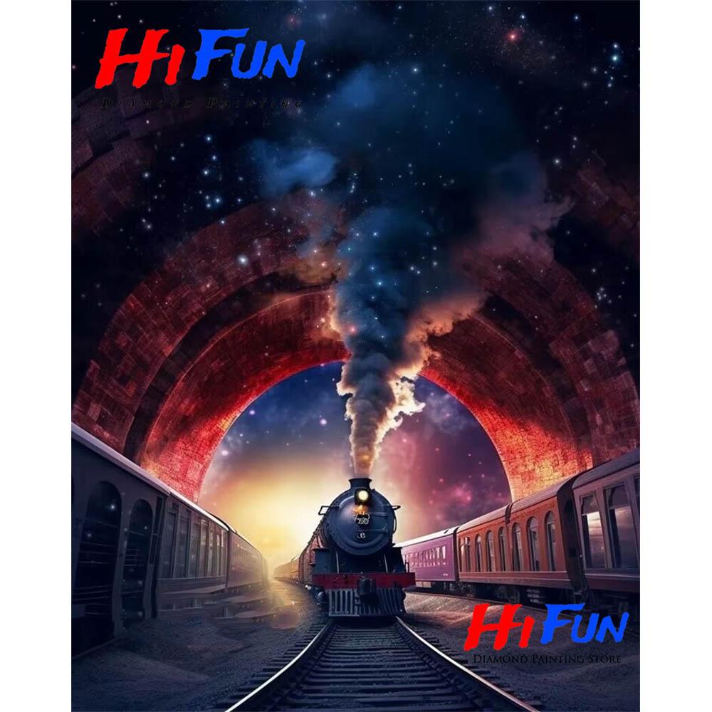 Паровозик Алмазная мозаика Постер поезда Harris Express для детской комнаты Декор своими руками Мозаичная вышивка Милые подарки 2026