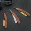 CESTOMEN Классический прямой бритвенный нож с деревянной ручкой из паука, инструменты для бритья бороды, бритва с одним лезвием для перерезания горла