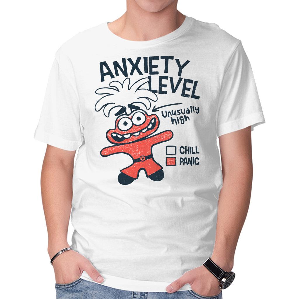 Unisex Crew Neck T-Shirt Anxiety Level High Graphic Short Sleeve Casual Tee