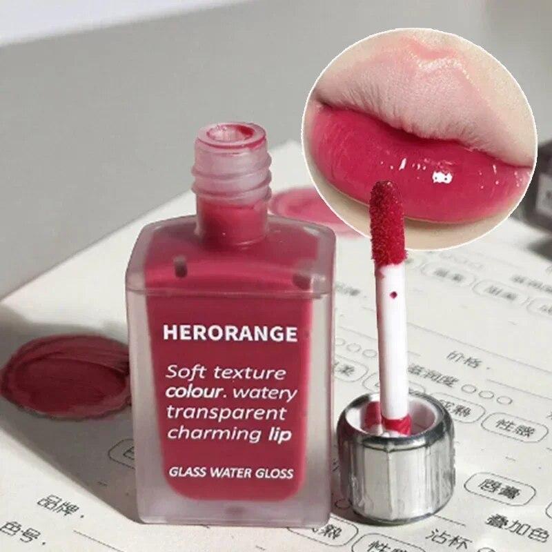 1 шт., зеркальный водный свет, блеск для губ, глазурь для губ, увлажняющая, долговечная жидкая помада, сексуальная красная косметика для макияжа губ
