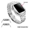 Fit for Apple Watch Series 4/5/6/7/SE Band 44mm 45mm with Case Stainless Steel Bracelet IWatch 3 Armour Protective Metal Bumper