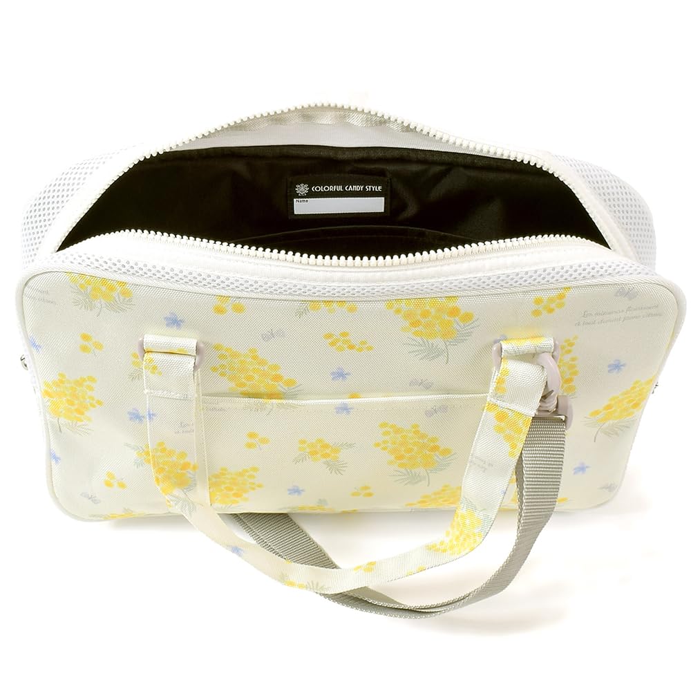 COLORFUL CANDY STYLE Calligraphy and Mimosa for Elementary School with Shoulder Includes a Free Wiping Set, Water-Repellent Lightweight, Fleur,