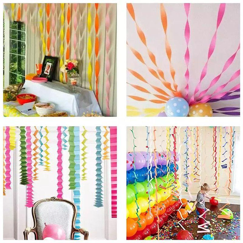 Vibrant 82ft Crepe Paper Party Streamers Roll For Birthday Wedding Hanging Decor Craft