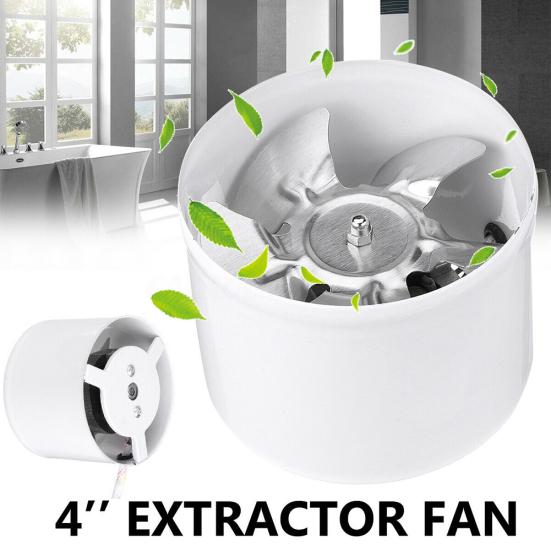 4inch Silent Bathroom Kitchen Inline Wall Mounted Ventilation Extractor Fan