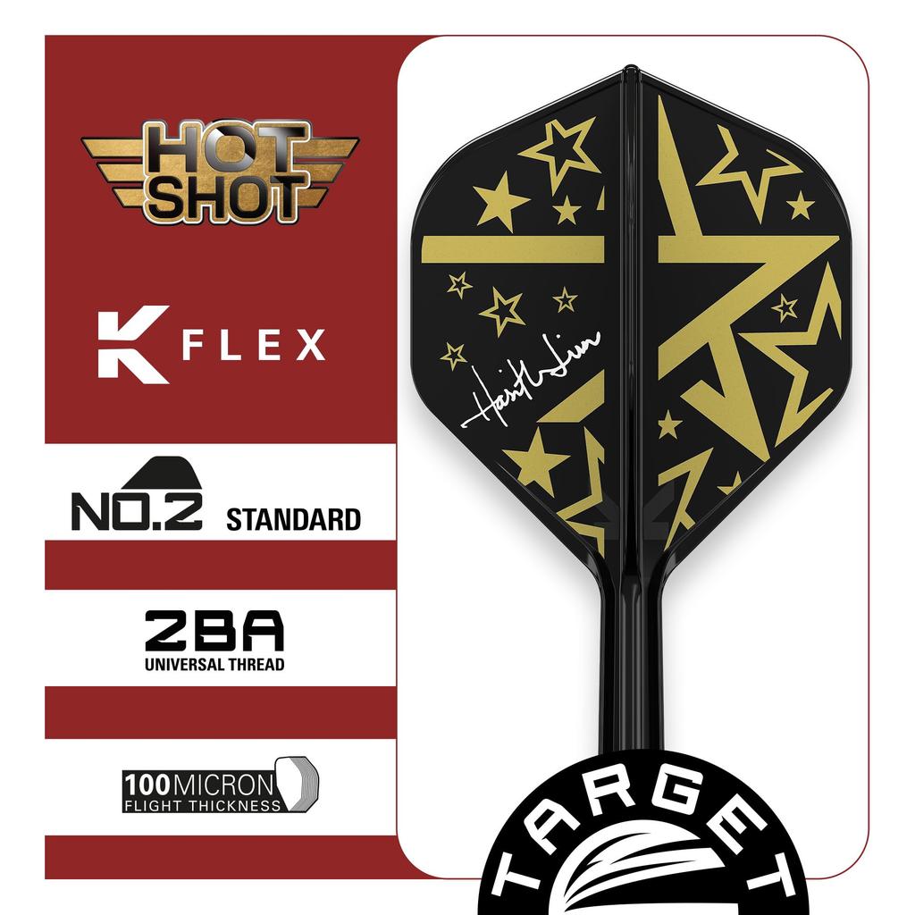 Target Japan HOT SHOT Harris Lim Player Model NO2 Standard Flights and Shafts Integrated Shaft and Flight Design Pack of 3 Professional Darts