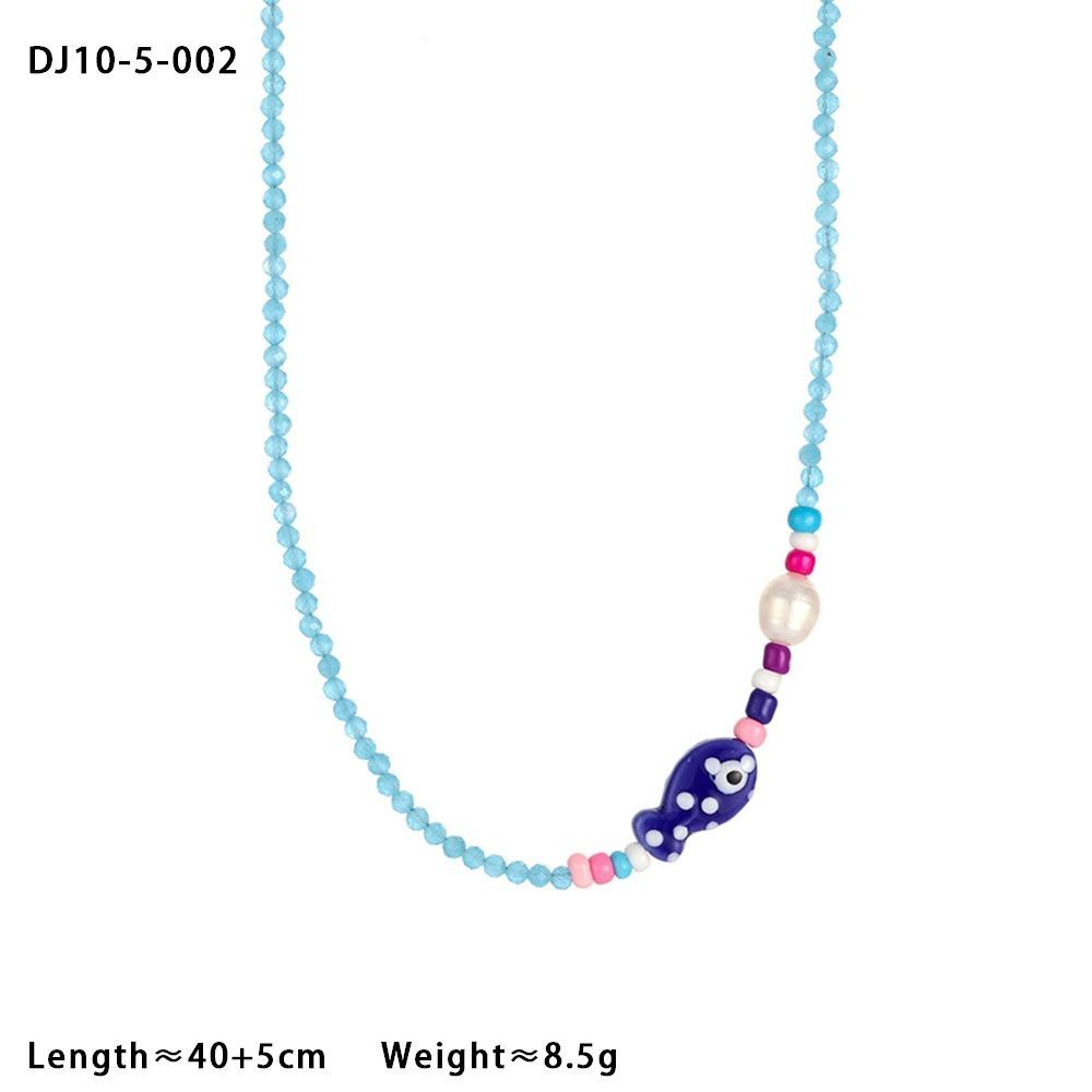 Jewelry Fish Pendant Necklace Bohemia Beads Chain Choker Trendy Mini Fish Necklace Summer