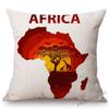 Nordic Africa Map African Tribe Designs Home Decorative Sofa Pillow Case Cotton Linen Wild Life Animal Office Chair Pillow Cover