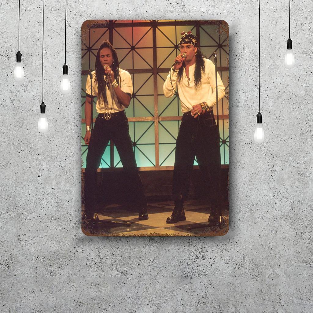 Milli vanilli Декоративный плакат Винтажная жестяная табличка Металлическая табличка Декоративная табличка для паба Бара Мужской пещеры Клуба Настенное украшение