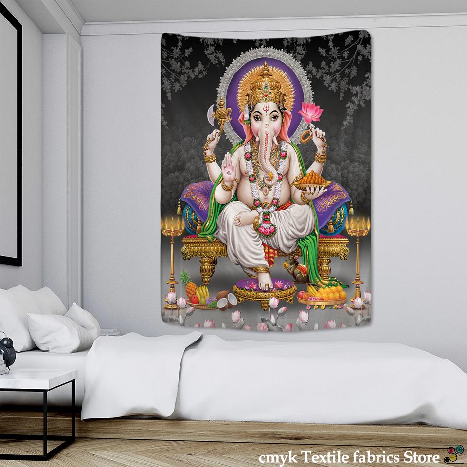 Буддийский слон гобелен настенный в стиле бохо тайский красочный настольный коврик печать художественное украшение гостиной