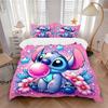 Stitch Bubble Fantasy Flowers Print 3Pcs Bedding Setduvet Cover With 2 Bedropillowcase Home Birthday Gift