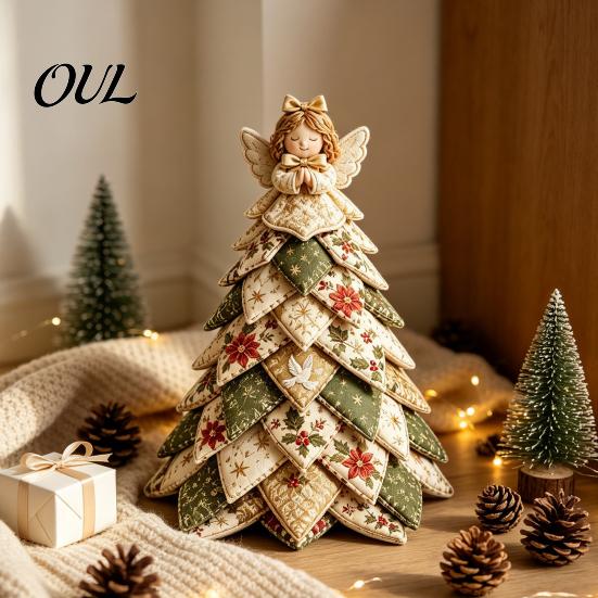 Craft Kits for Home Decor DIY Quilted Fabric Christmas Tree Kit, Vintage Patchwork Sewing Set Creative Gifts Friends Tabletop Decor, Handmade
