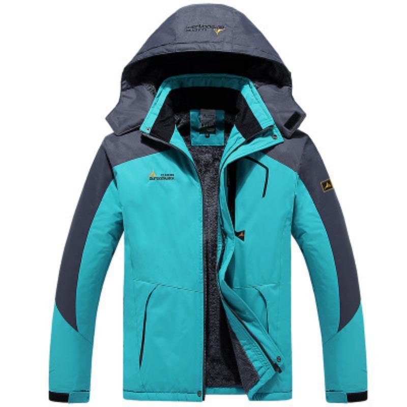Wish Outdoor Jacket Men's Large Size Plus Velvet Mountaineering Jacket Windproof Jacket warm Thicked Cotton Jacket for Men