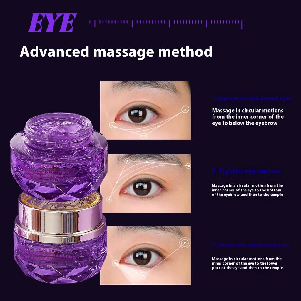 Крем для век с овечьей плацентой и фиолетовым кристаллом Lixes и подтягивает мозоли на глазах, освежает и легко впитывается