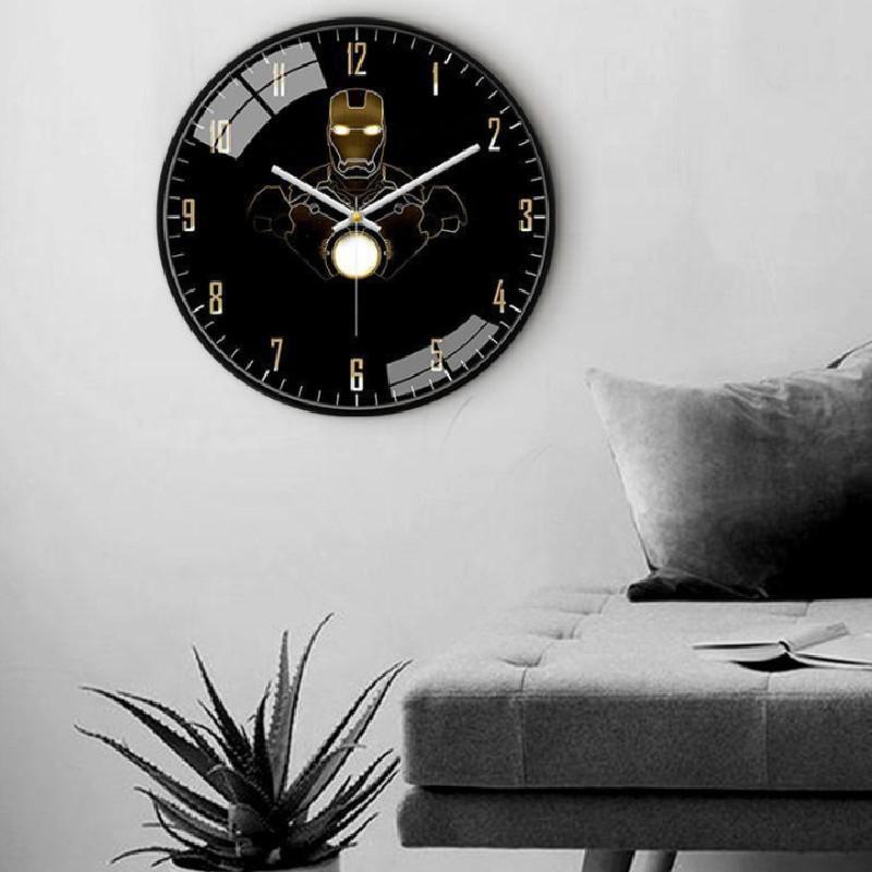 Marvel Captain America Iron Man Spider Man Pattern Wall Clock For Kids Room Decor