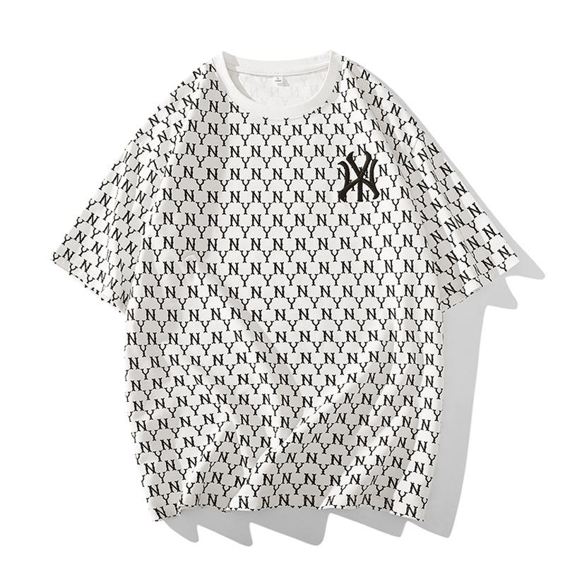 Мужская футболка с коротким рукавом из чистого хлопка, летняя свободная футболка с вышивкой с полурукавом большого размера