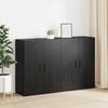Wall Cabinet Set 2 pcs Black Oak Effect 69.5 x 34 x 90 cm