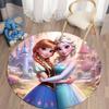 1pc Frozen Elsa&Anna Round Area Rug , Playroom Bedroom Living Room Indoor Decor Rug , Perfect for Leisure Areas , Bedside , Cloakroom , and