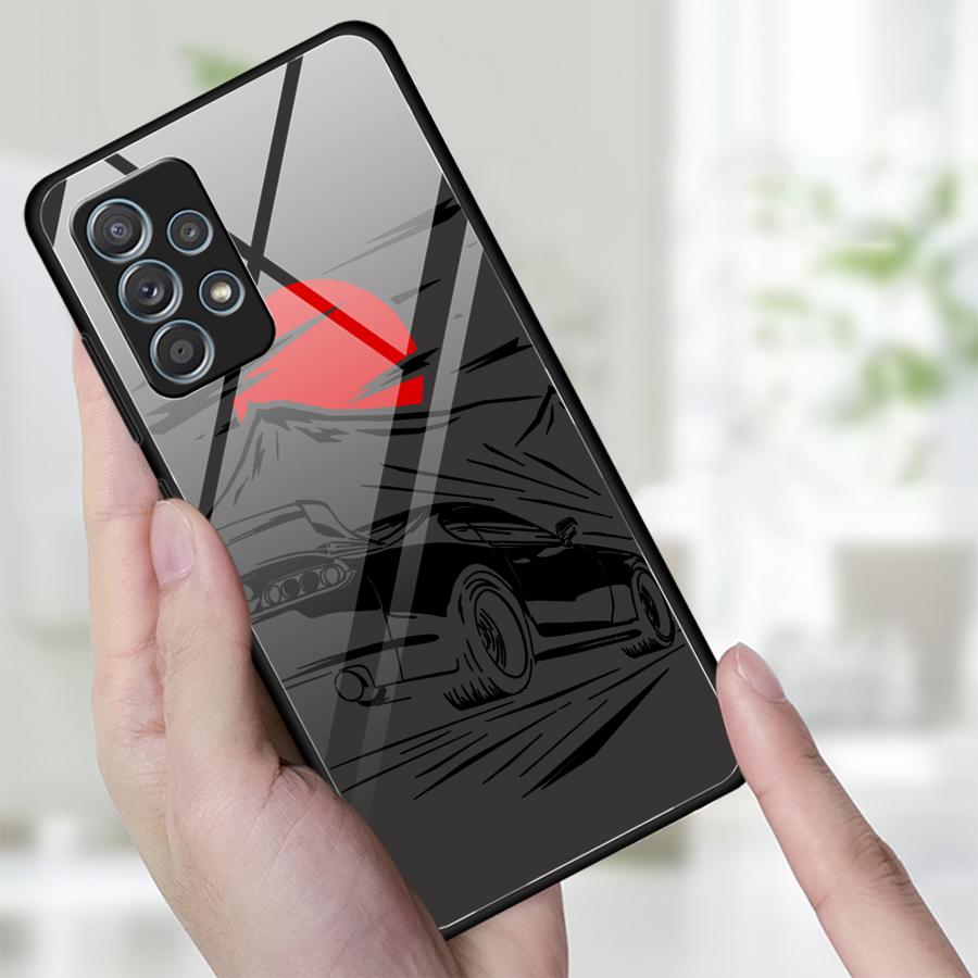Мультяшный чехол с закатом и машиной для Samsung Galaxy A73 A34 A16 A02 A14 A30 A51 A52 A36 A71 A12 A10 A13 A20 A15 A50 A21 A06 A56 A35 A25