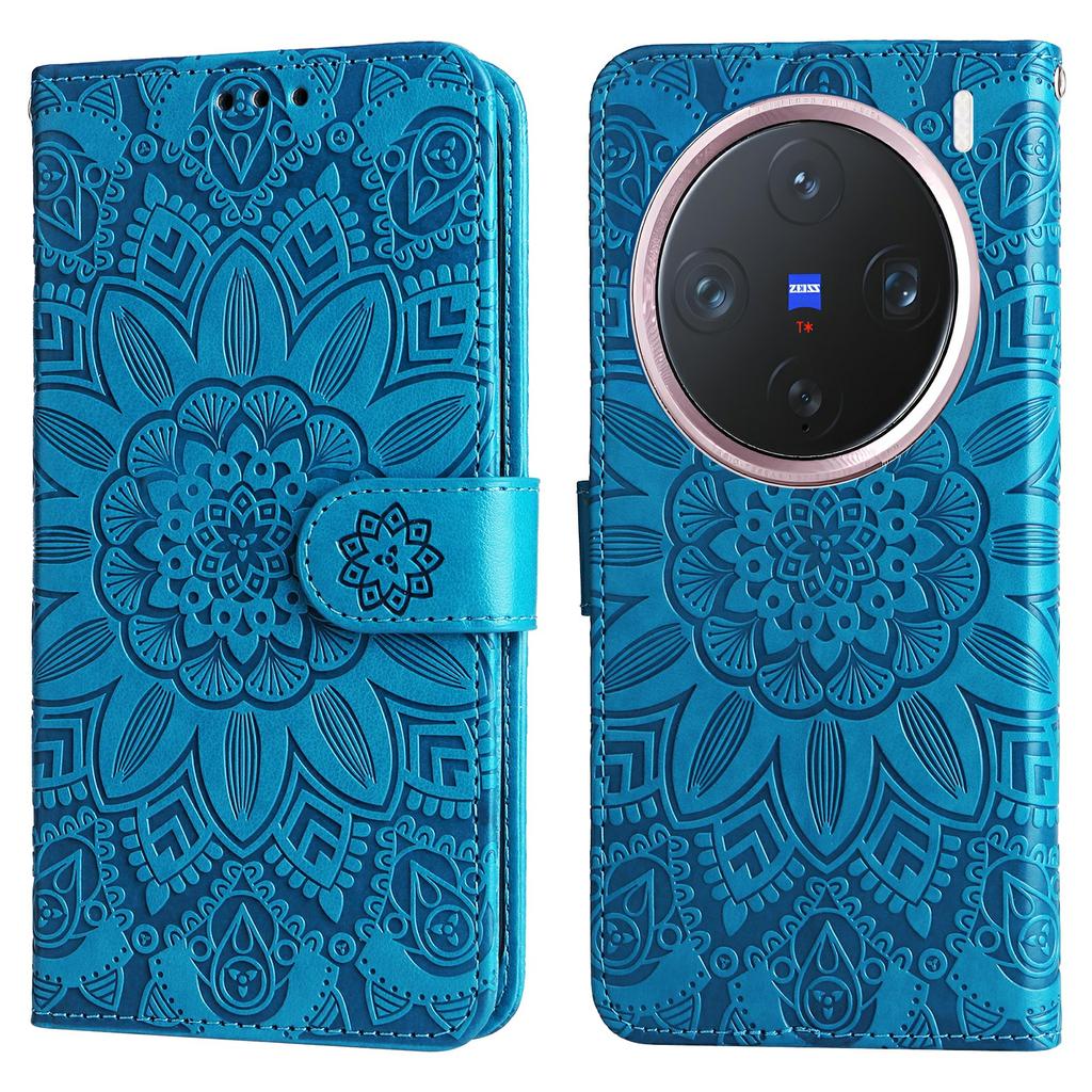 For Vivo X200 Pro Mini 5G Case Sunflower Imprint Leather Wallet Phone Cover